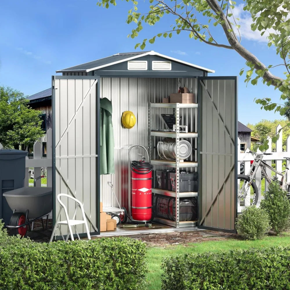 Outdoor Steel Storage Shed Compact Small Bike Shed, Ideal for Garden，Backyard