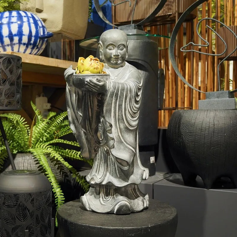 Garden Decor Outdoor Buddha Statue -Bird Feeder Bath