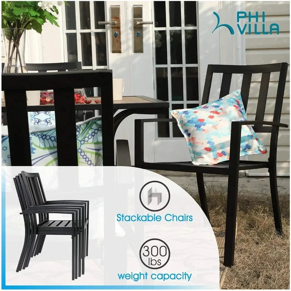 Wrought Iron Patio Outdoor Dining Chairs,