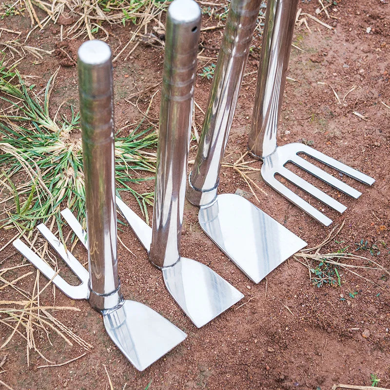 Stainless Steel Garden Hoe Is a Multipurpose Hand Tool for Digging Weeding and Seeding