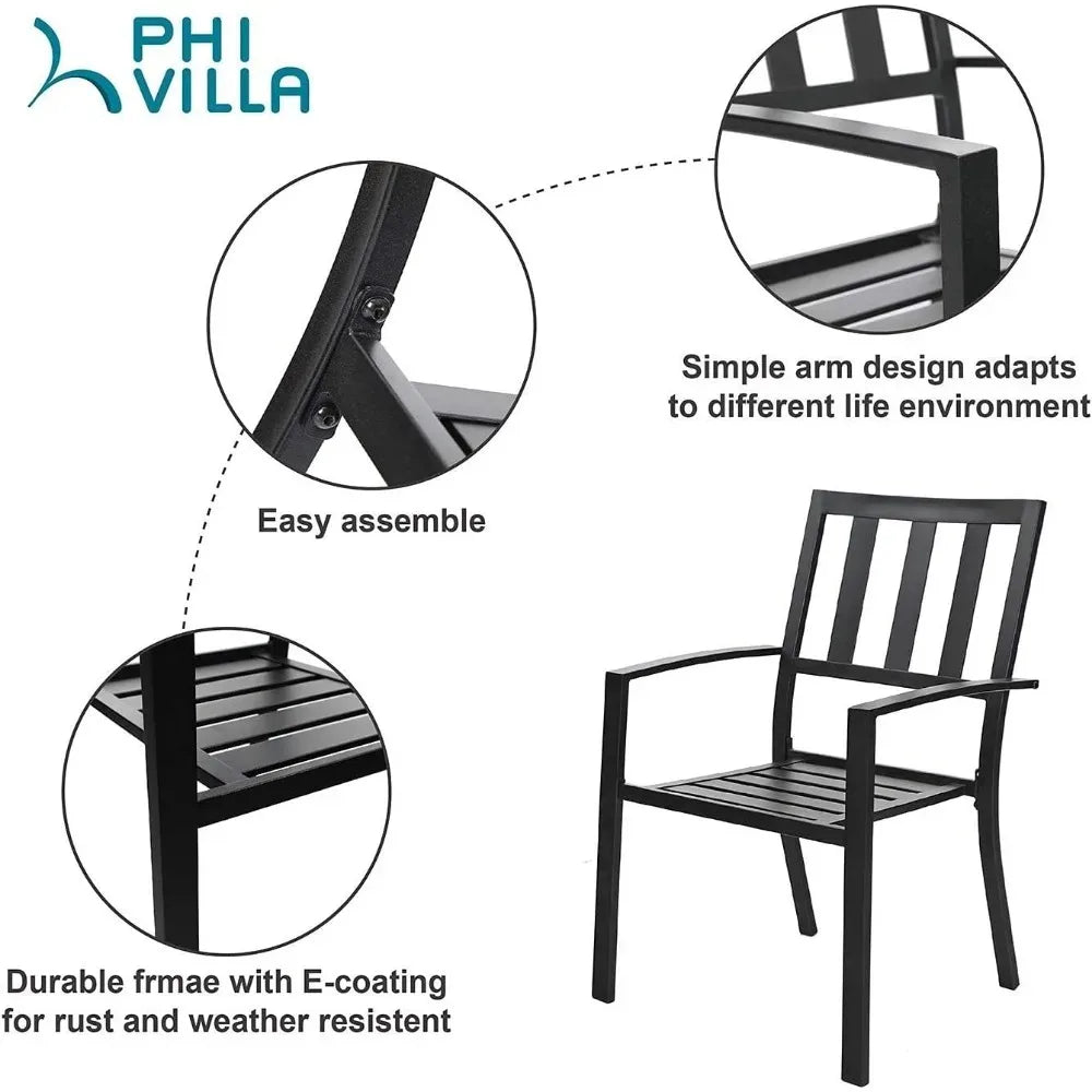 Wrought Iron Patio Outdoor Dining Chairs,