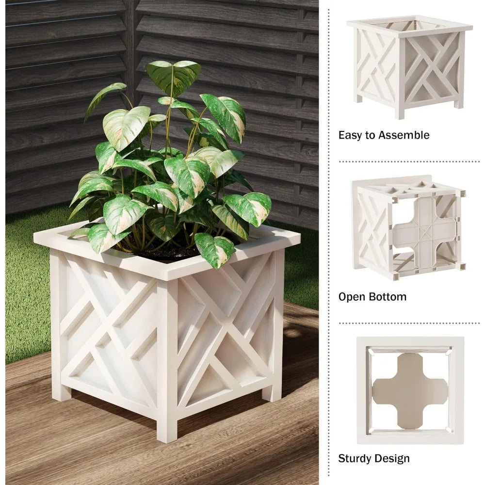 Lattice Design Planter Box 2-Pack