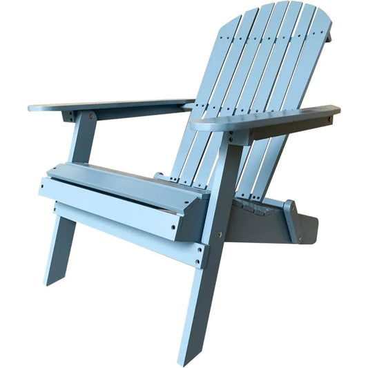 Outdoor Folding Patio Chair Wooden Adirondack Chair Weather Resistant Fire Pit Lounge Chair